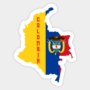 Colombia flag & map Sticker